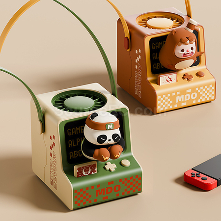 客製化可愛遊戲機風扇掛脖禮品