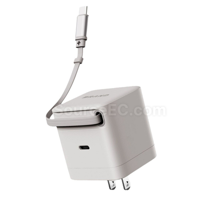 客製化迷你充電頭自帶伸縮線type-c禮品