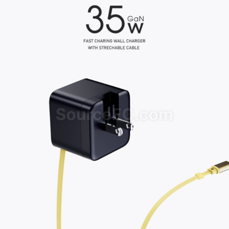 客製化迷你充電頭自帶伸縮線type-c禮品