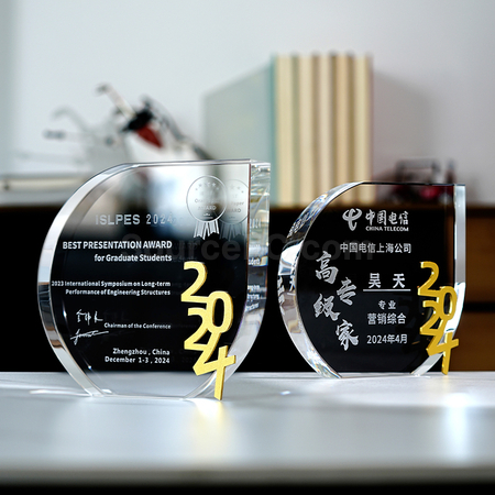 客製化水滴彩印水晶獎座禮品