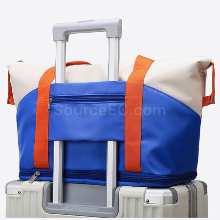 客製化大容量拼色摺疊旅行包禮品