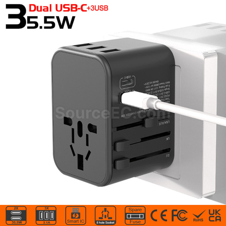 客製化PD 35W 快充旅行萬用轉換插頭禮品