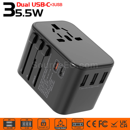 客製化PD 35W 快充旅行萬用轉換插頭禮品