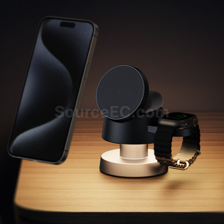 客製化蘑菇燈四合一磁吸無線充電器禮品