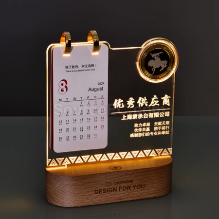 客製化創意發光小夜燈檯曆獎座禮品