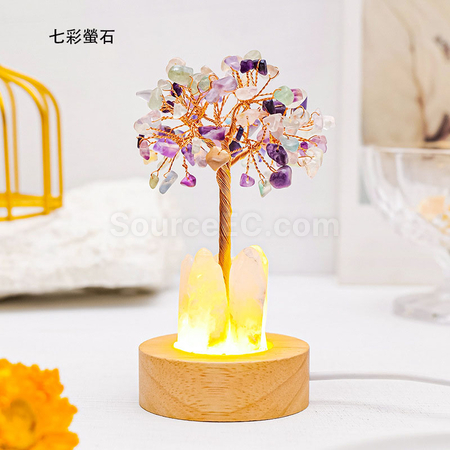 客製化水晶發財樹小夜燈禮品