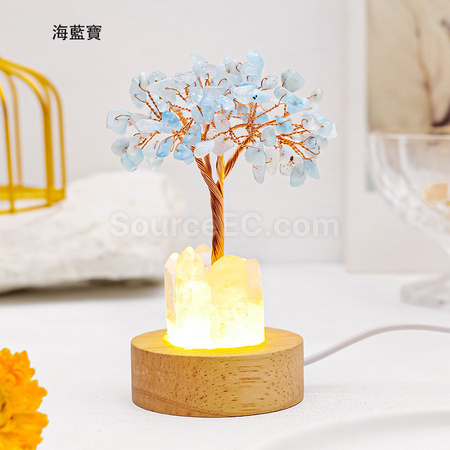 客製化水晶發財樹小夜燈禮品