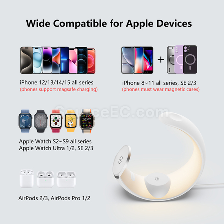 客製化月亮磁吸三合一無線移動電源小夜燈禮品