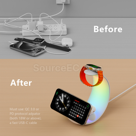 客製化月亮磁吸三合一無線移動電源小夜燈禮品