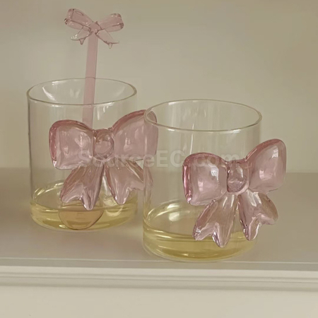 客製化蝴蝶結玻璃杯禮品