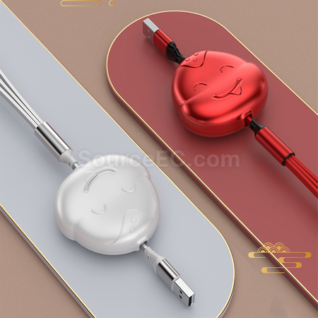 客製化蛇年三合一伸縮快充線禮品