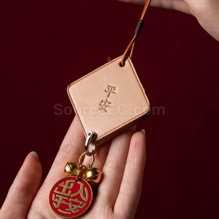 客製化真皮手工鈴鐺福牌掛件禮品