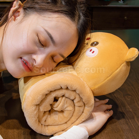 客製化卡通立體午睡毛毯禮品