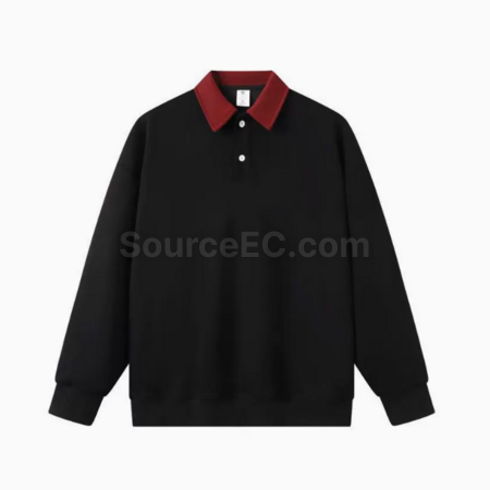 客製化拼色polo長袖禮品