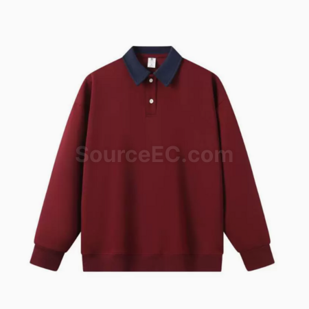 客製化拼色polo長袖禮品