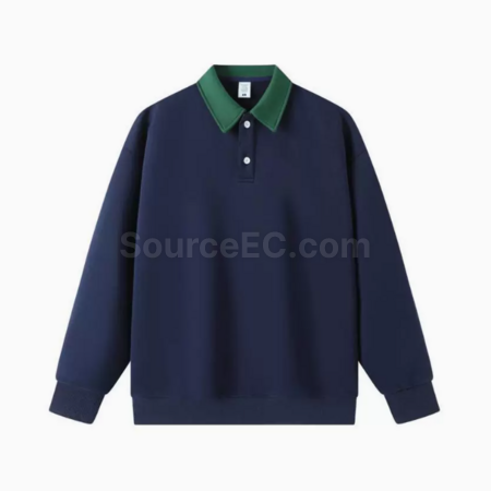 客製化拼色polo長袖禮品