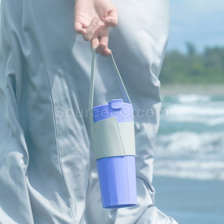 客製化簡約純色皮革杯套禮品