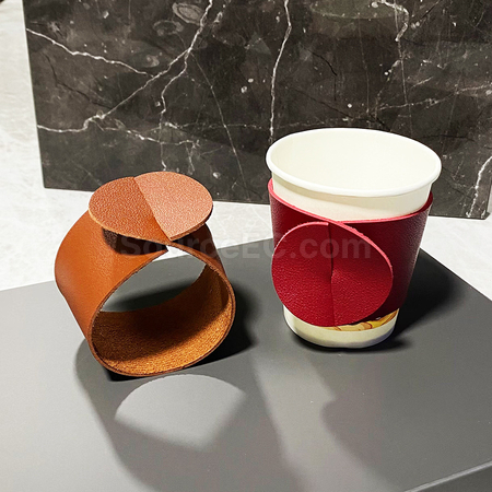 客製化北歐 ins 皮革奶茶杯套禮品