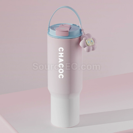 客製化不銹鋼帶吸管保溫杯禮品