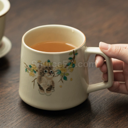 客製化陶瓷可過濾泡茶杯禮品
