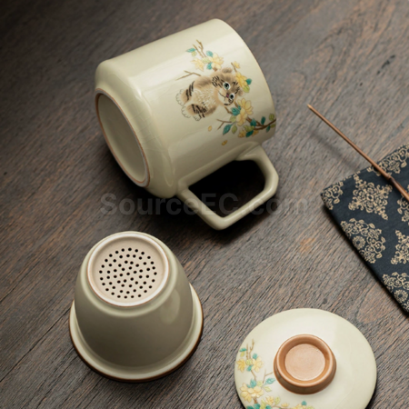 客製化陶瓷可過濾泡茶杯禮品