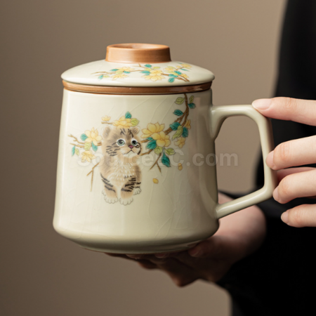 客製化陶瓷可過濾泡茶杯禮品
