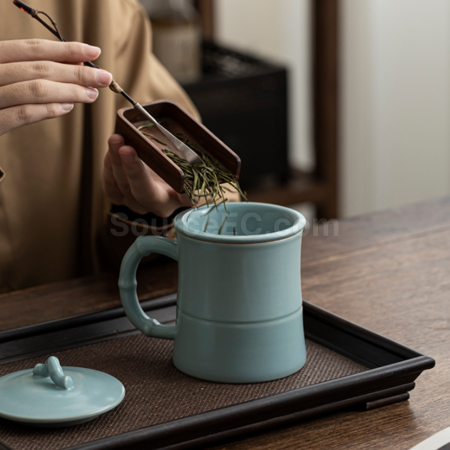 客製化陶瓷可過濾泡茶杯禮品