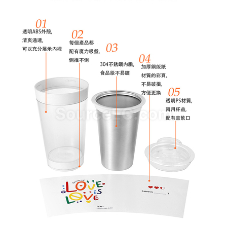 客製化可拆雙層咖啡不倒杯禮品