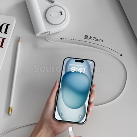客製化伸縮自帶線行動電源禮品