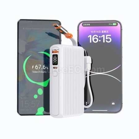 客製化伸縮自帶線行動電源禮品