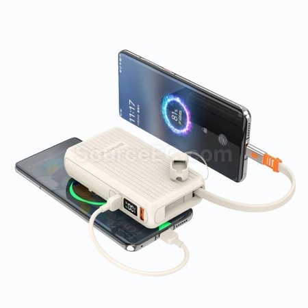 客製化伸縮自帶線行動電源禮品
