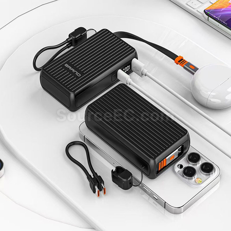 客製化伸縮自帶線行動電源禮品