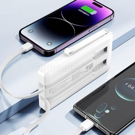 客製化Pisen自帶雙線移動電源禮品
