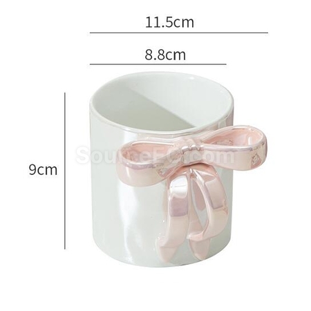 客製化蝴蝶結手柄陶瓷杯禮品