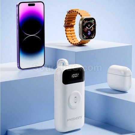 客製化Pisen迷你自帶線移動電源禮品