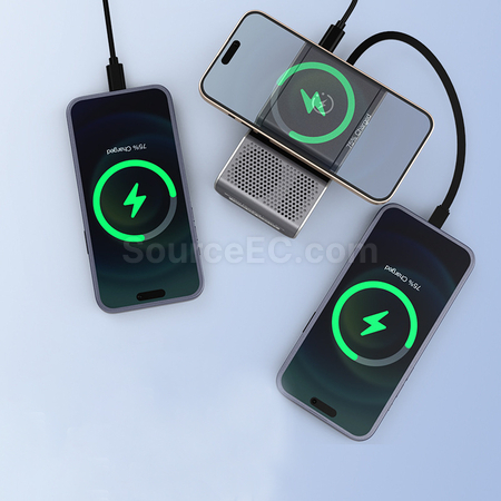 客製化3合1藍牙音箱 (藍牙音箱 + 磁吸充電器 + 手機支架)禮品