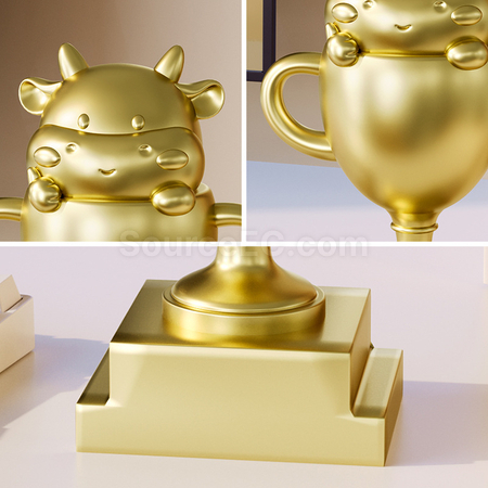 客製化牛牛獎座禮品
