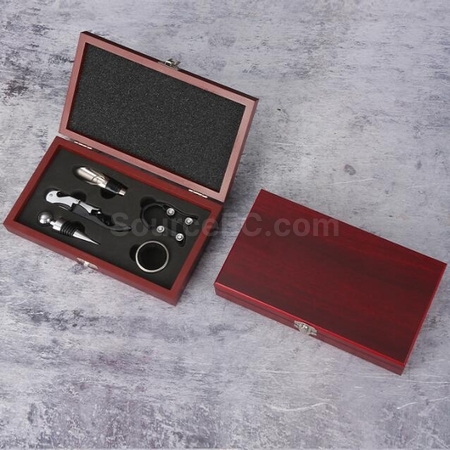 客製化高級不鏽鋼開瓶器套裝竹盒禮品