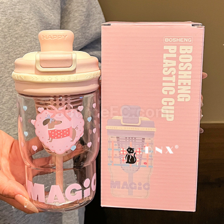 客製化Tritan可愛吸管水杯禮品
