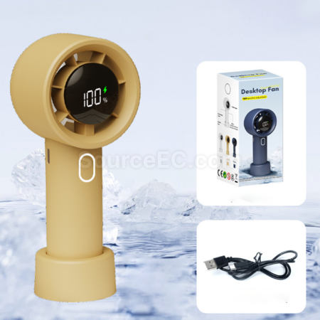客製化數顯手持桌面USB風扇禮品