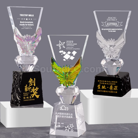 客製化創意變色水晶獎座禮品