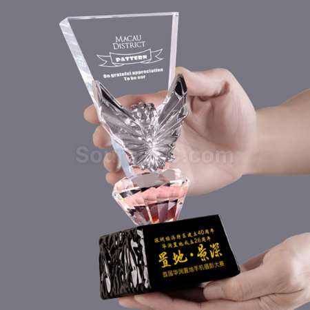 客製化創意變色水晶獎座禮品
