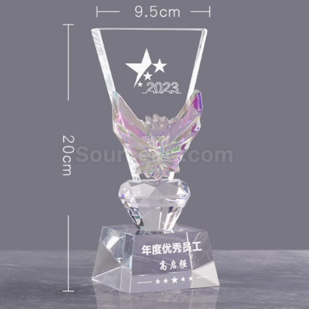 客製化創意變色水晶獎座禮品