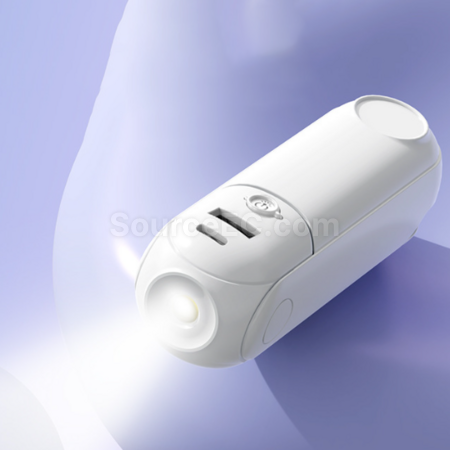 客製化五合一（行動電源鏡子手電筒支架）手持風扇禮品