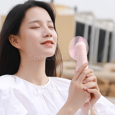 客製化五合一（行動電源鏡子手電筒支架）手持風扇禮品