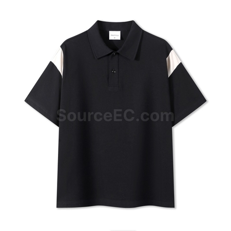 客製化插肩撞色珠地網眼POLO衫禮品