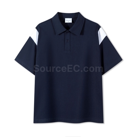 客製化插肩撞色珠地網眼POLO衫禮品