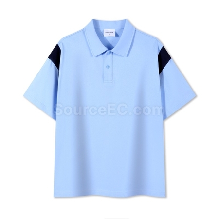 客製化插肩撞色珠地網眼POLO衫禮品