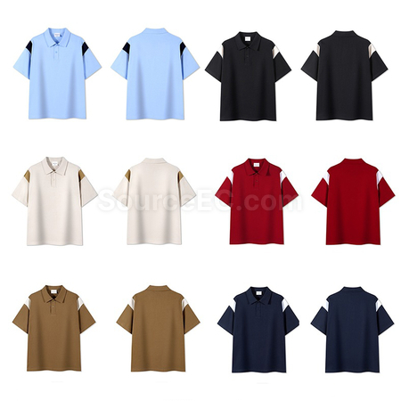 客製化插肩撞色珠地網眼POLO衫禮品
