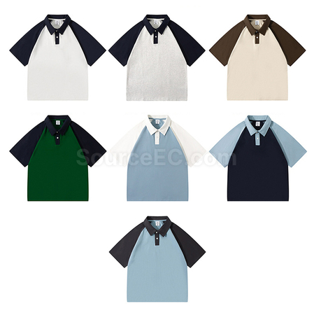 客製化撞色插肩短袖純棉polo恤禮品
